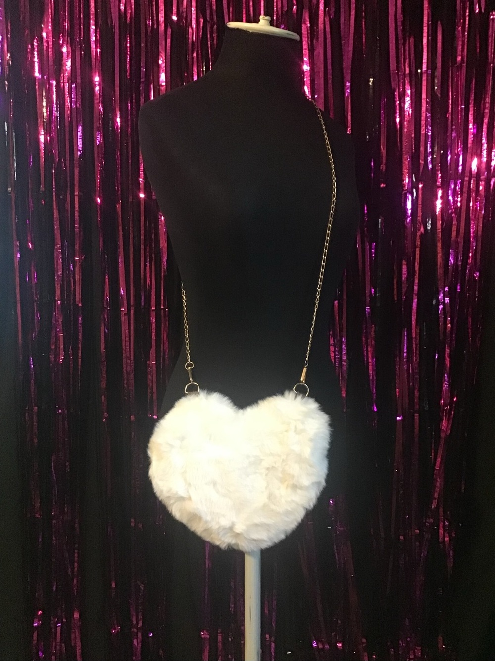 Faux Fur Heart Bag